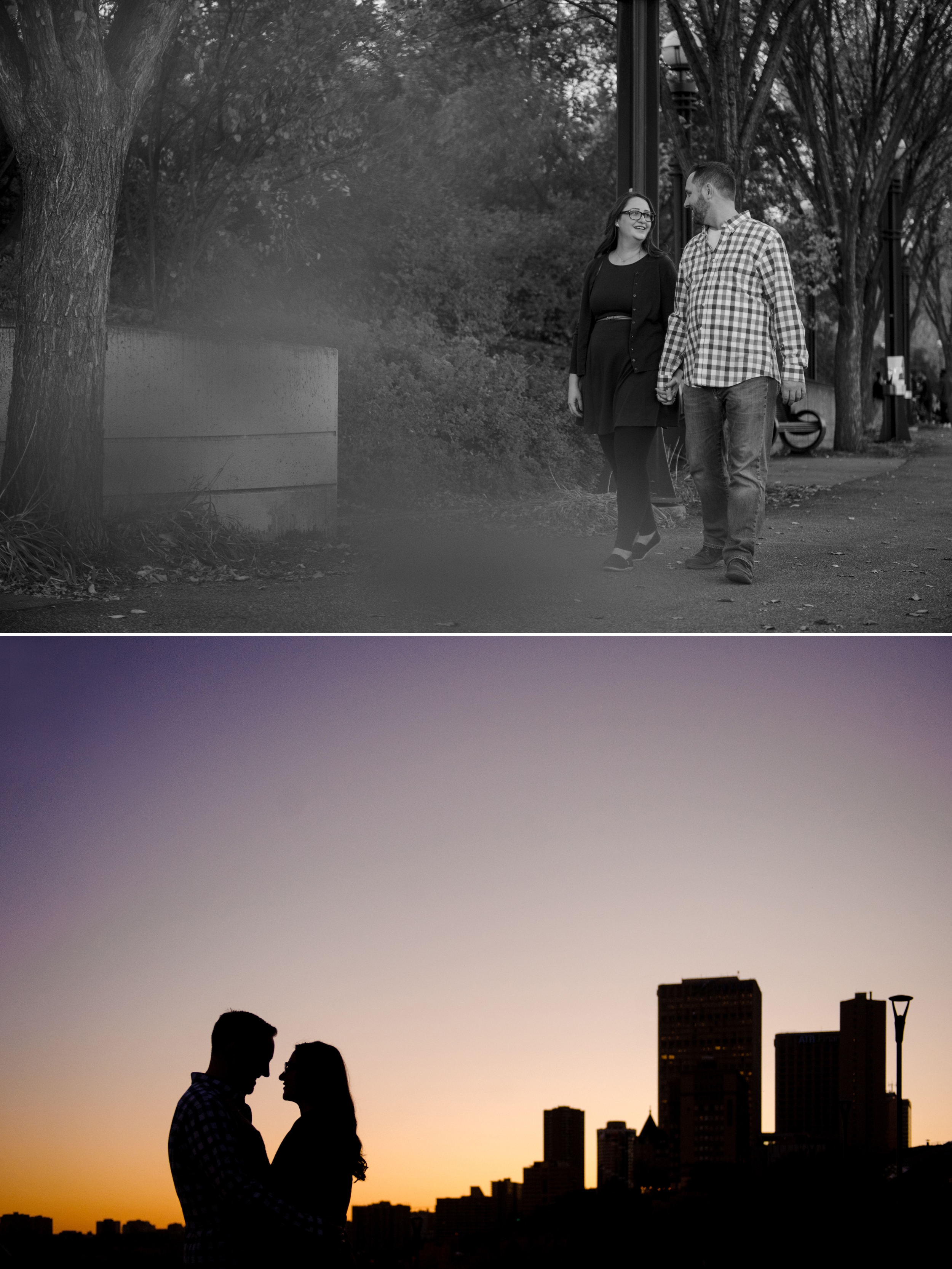 Edmonton fall river valley engagement session