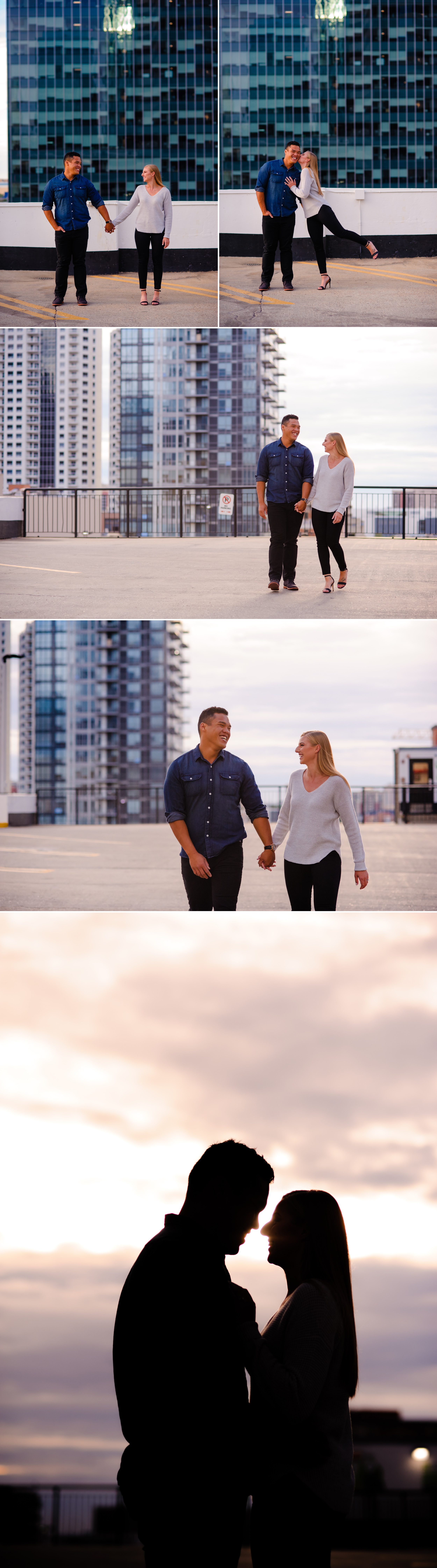 rooftop downtown edmonton engagement session