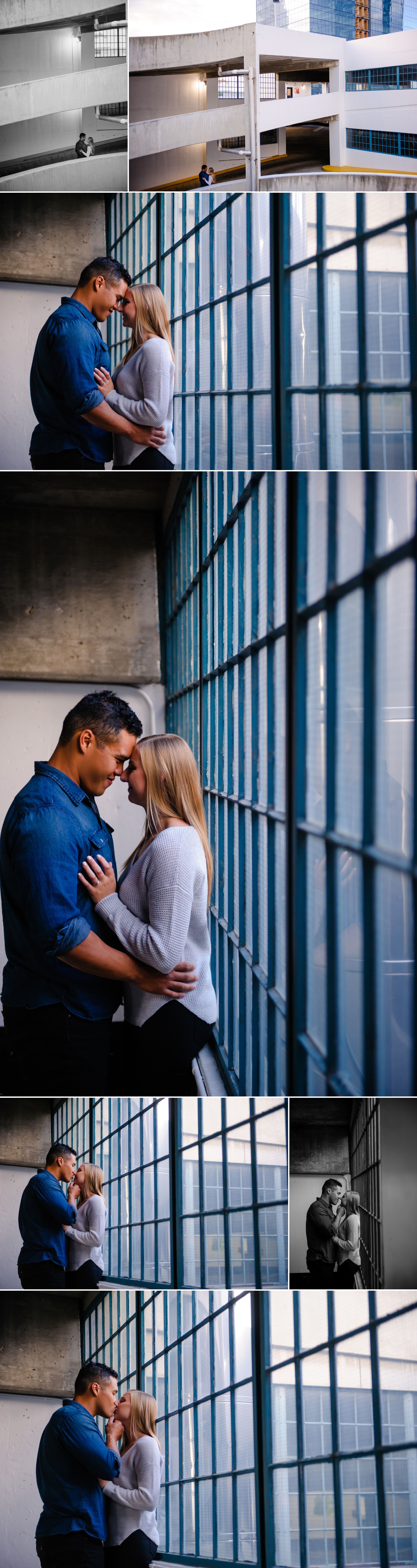 intimate parkcade engagement session in Edmonton